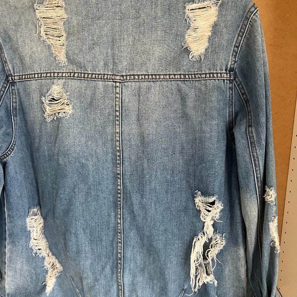 Rachel Roy Distressed Denim Jacket - Picture 5 of 6